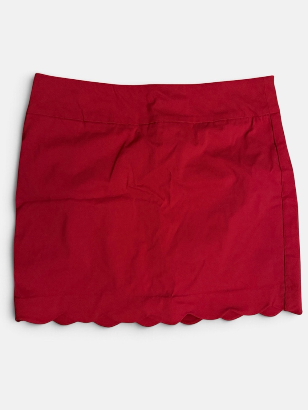 Red Scallop-Hem Women's Skirt Zac & Rachel size 10 NWT